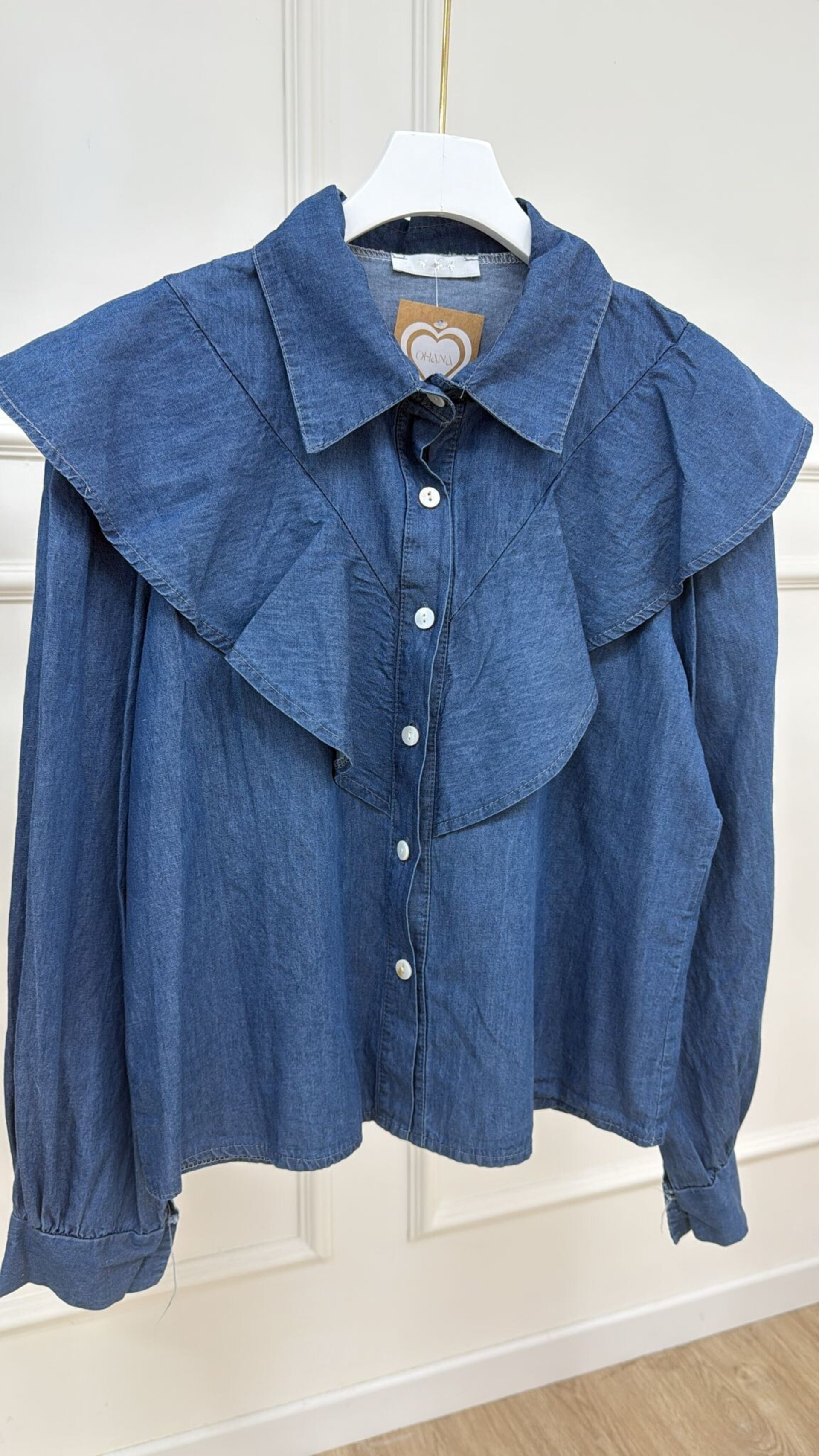 CAMISA DENIM VOLANTE - 1